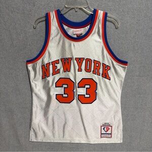 MITCHELL & NESS NEW YORK KNICKS #33 PATRICK EWING DIAMOND 75TH ANN. JERSEY Sz. L